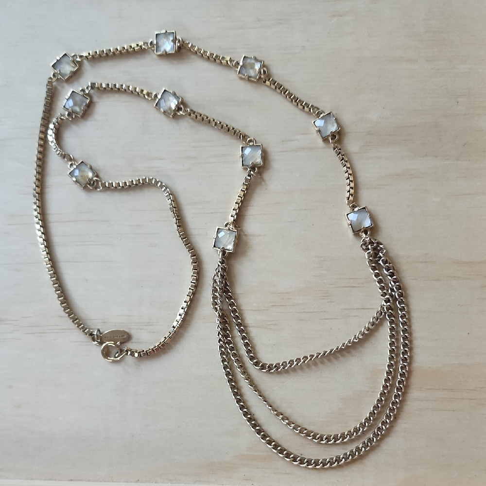 Ann Taylor Station Gold Box Chain Necklace